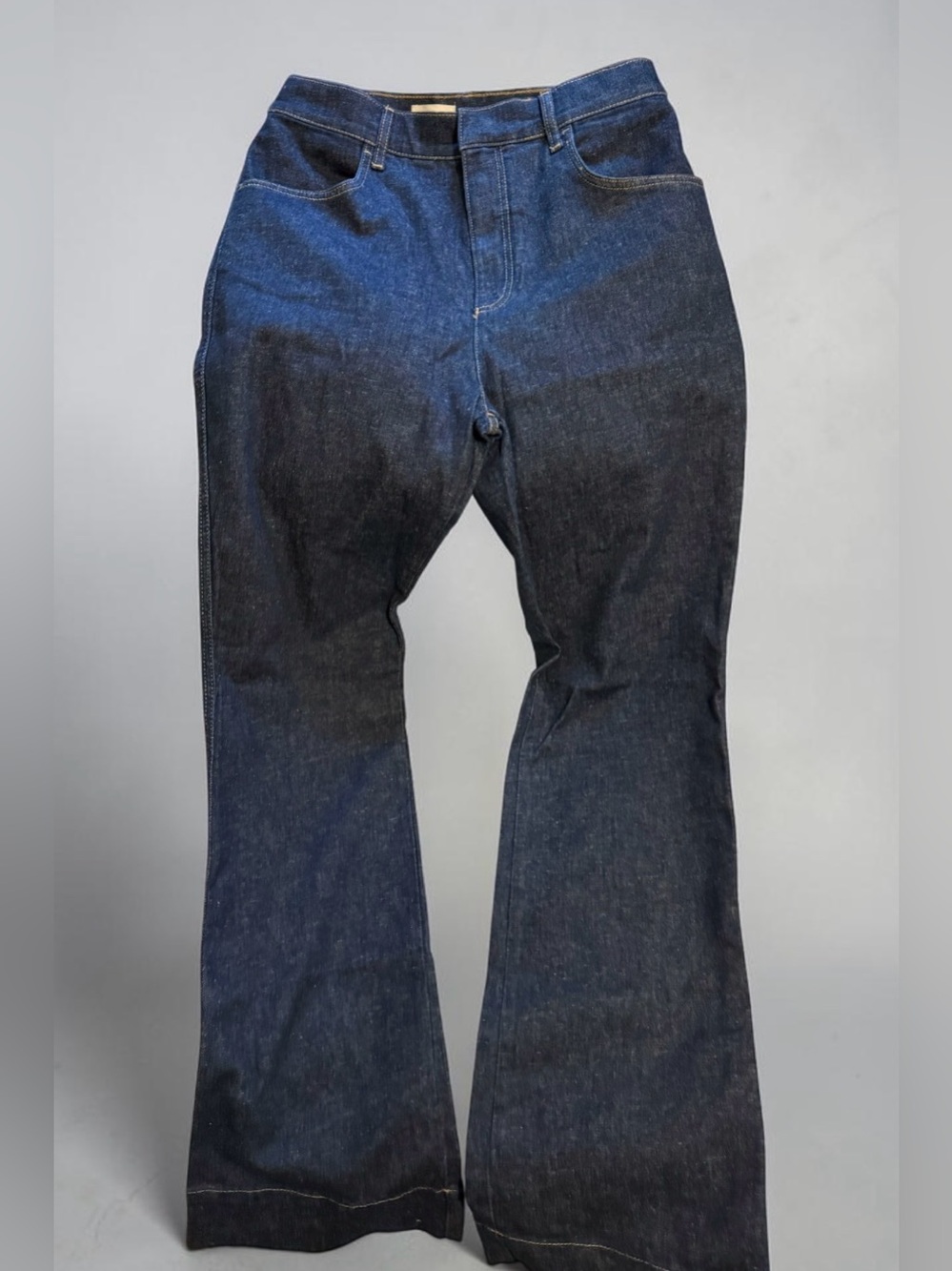 Pilcro Dark Indigo Flared Wide-Leg Jeans - Picture 2 of 5
